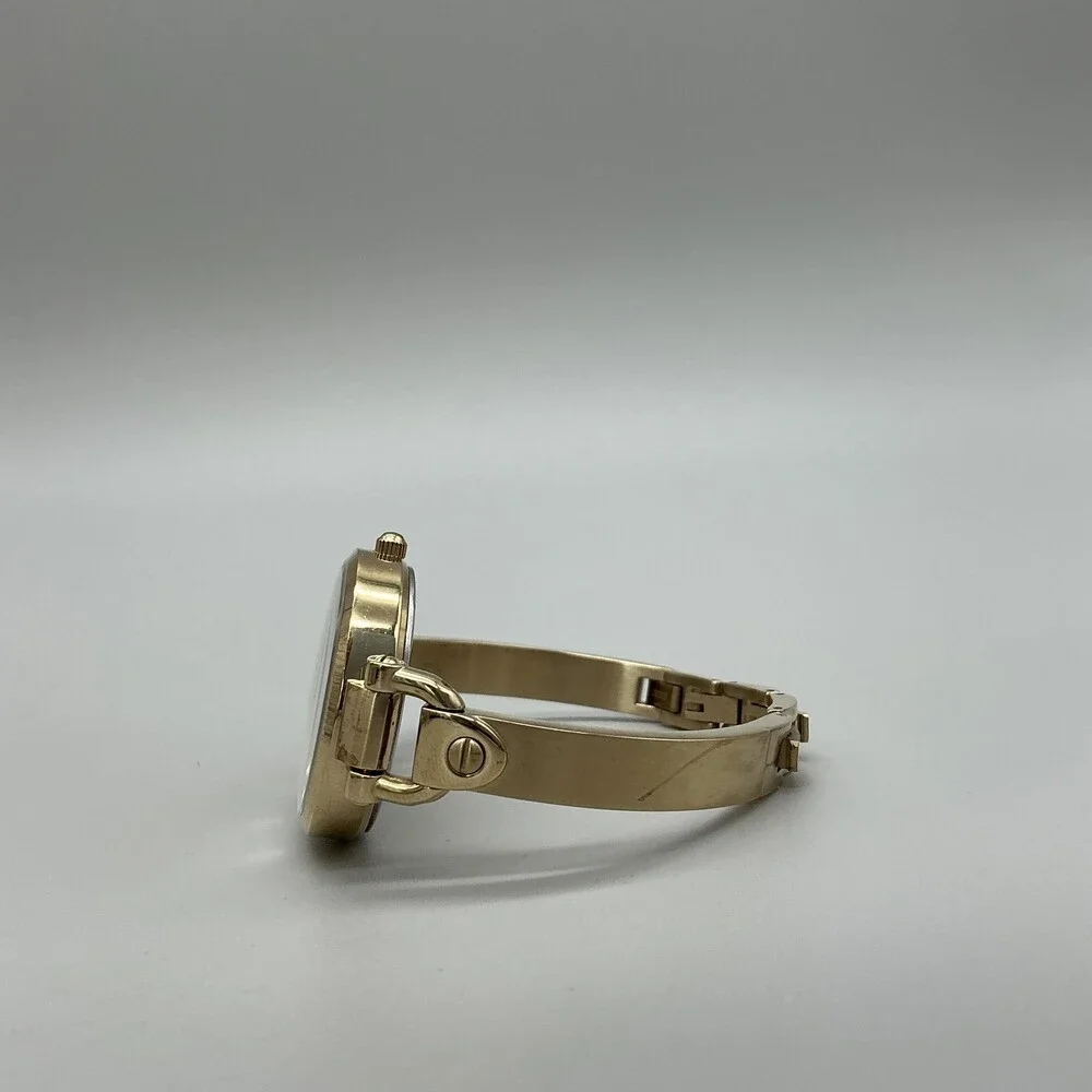 Fossil Georgia ES3084 Womens Watch 32mm Gold Tone Bangle New Battery 6.5